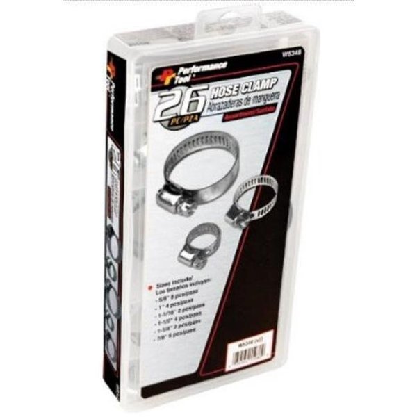 Wilmar PMW5348 26 Piece Hose Clamp Assortment, Performance Tool, Mfr#: PMW5348